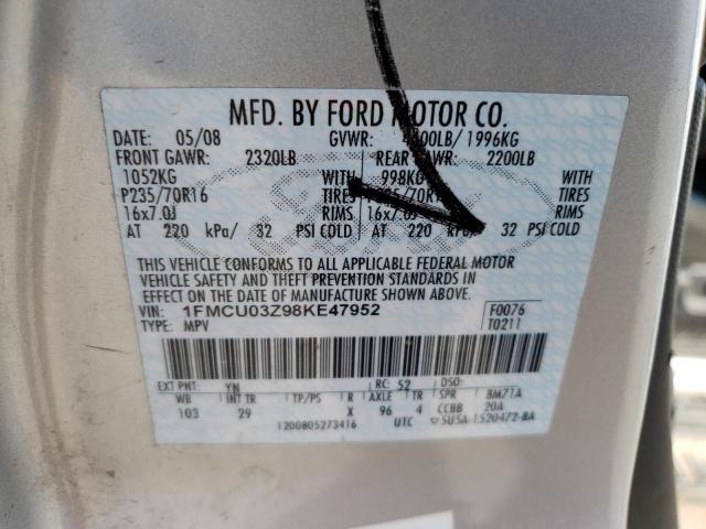 Photo 10 from auction – 2008 FORD ESCAPE XLT with VIN 1FMCU03Z98KE47952