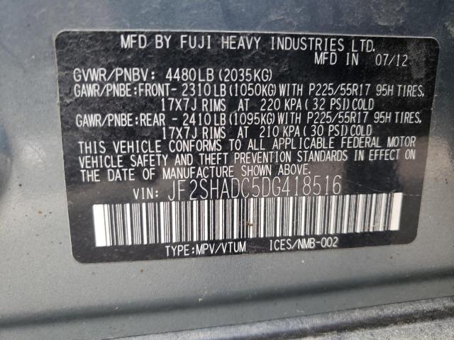 Photo 10 from auction – 2013 SUBARU FORESTER 2 with VIN JF2SHADC5DG418516