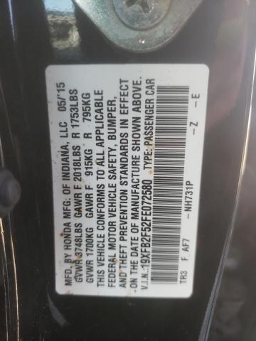 Photo 10 from auction – 2015 HONDA CIVIC LX with VIN 19XFB2F52FE072580