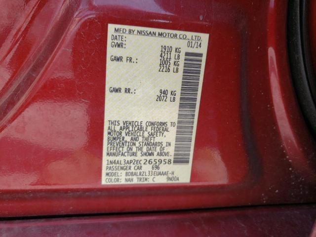 Photo 10 from auction – 2014 NISSAN ALTIMA S with VIN 1N4AL3AP2EC265958