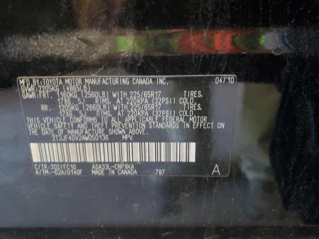 Photo 10 from auction – 2010 TOYOTA RAV4 with VIN 2T3JF4DV2AW050136