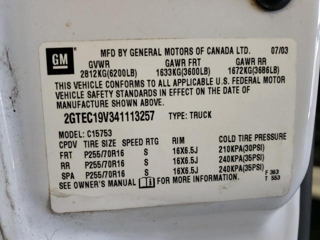 Photo 10 from auction – 2004 GMC NEW SIERRA with VIN 2GTEC19V341113257