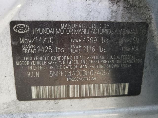Photo 10 from auction – 2011 HYUNDAI SONATA SE with VIN 5NPEC4AC0BH074067