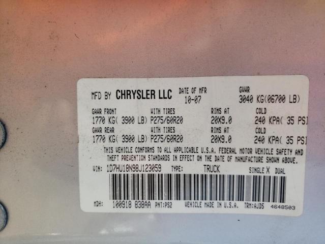 Photo 10 from auction – 2008 DODGE RAM 1500 S with VIN 1D7HU18N98J123059