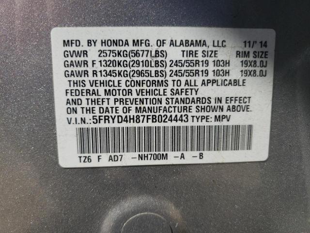Photo 10 from auction – 2015 ACURA MDX ADVANC with VIN 5FRYD4H87FB024443