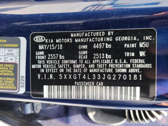 Photo 10 from auction – 2018 KIA OPTIMA LX with VIN 5XXGT4L33JG270181