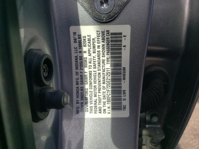 Photo 10 from auction – 2016 HONDA CIVIC EXL with VIN 19XFC1F72GE212511