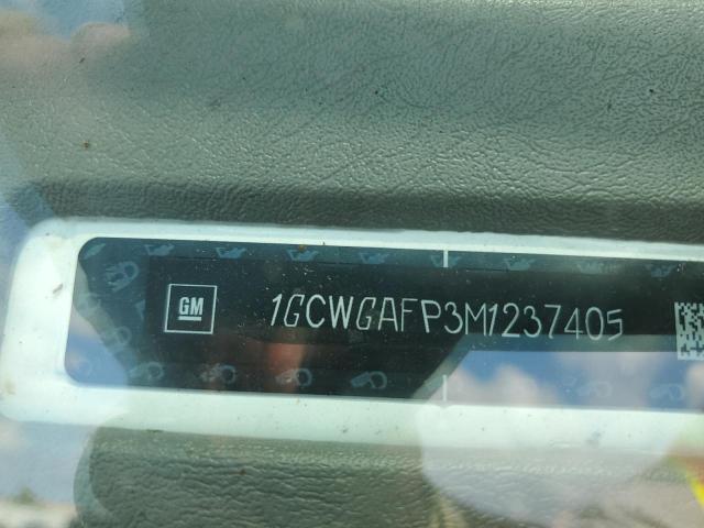 Photo 10 from auction – 2021 CHEVROLET EXPRESS G2 with VIN 1GCWGAFP3M1237405