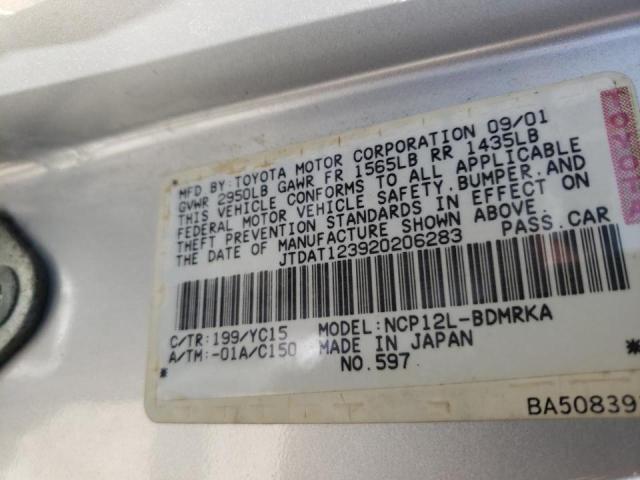Photo 10 from auction – 2002 TOYOTA ECHO with VIN JTDAT123920206283
