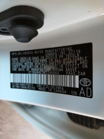 Photo 10 from auction – 2019 TOYOTA COROLLA L with VIN 2T1BURHE3KC246664