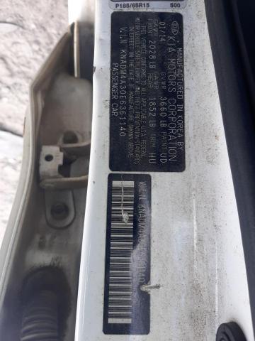 Photo 10 from auction – 2014 KIA RIO LX with VIN KNADM4A30E6361140