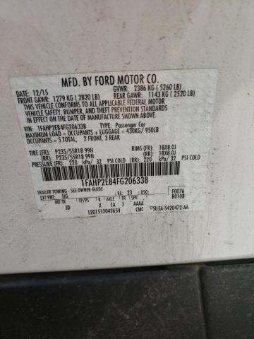 Photo 10 from auction – 2015 FORD TAURUS SEL with VIN 1FAHP2E84FG206338