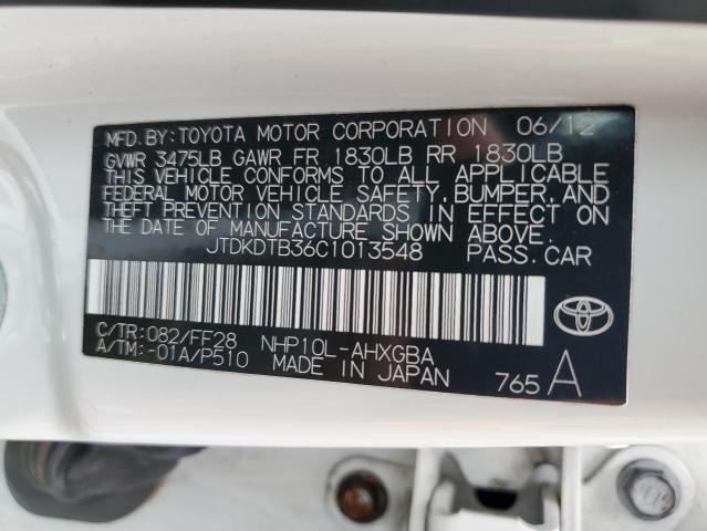 Photo 10 from auction – 2012 TOYOTA PRIUS C with VIN JTDKDTB36C1013548
