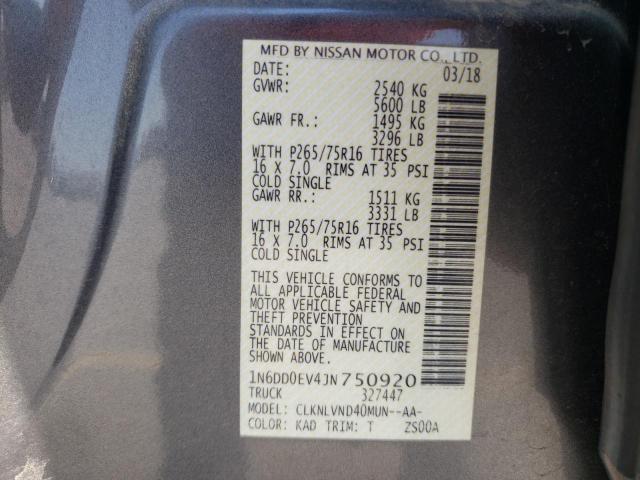 Photo 10 from auction – 2018 NISSAN FRONTIER S with VIN 1N6DD0EV4JN750920