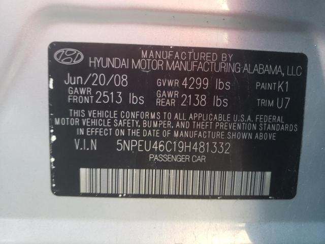 Photo 10 from auction – 2009 HYUNDAI SONATA SE with VIN 5NPEU46C19H481332