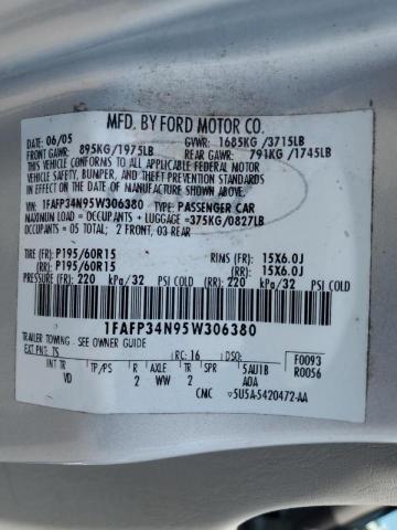 Photo 10 from auction – 2005 FORD FOCUS ZX4 with VIN 1FAFP34N95W306380