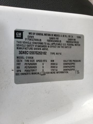 Photo 10 from auction – 2007 CHEVROLET AVALANCHE with VIN 3GNEC12007G263182