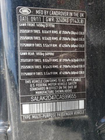 Photo 10 from auction – 2012 LAND ROVER LR4 HSE LU with VIN SALAK2D47CA599655
