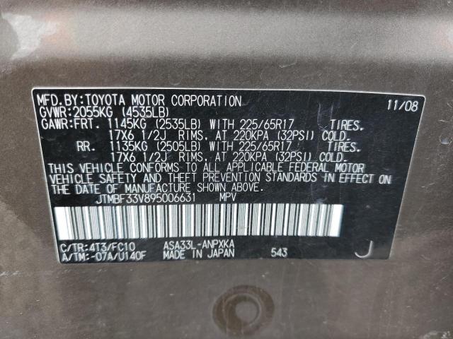 Photo 10 from auction – 2009 TOYOTA RAV4 with VIN JTMBF33V895006631