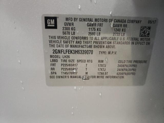 Photo 10 from auction – 2017 CHEVROLET EQUINOX with VIN 2GNFLFEK3H6339070