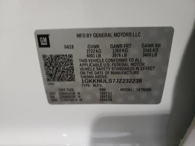 Photo 10 from auction – 2018 GMC ACADIA SLT with VIN 1GKKNULS7JZ232238