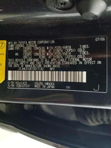 Photo 10 from auction – 2007 LEXUS RX 350 with VIN JTJHK31UX72017142
