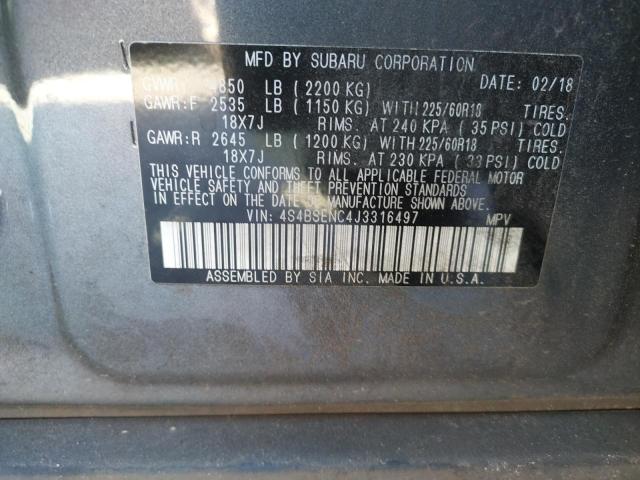 Photo 10 from auction – 2018 SUBARU OUTBACK 3. with VIN 4S4BSENC4J3316497