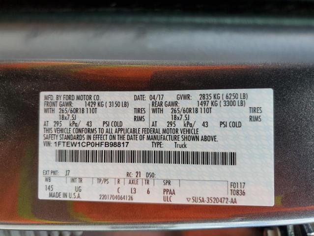 Photo 10 from auction – 2017 FORD F150 SUPER with VIN 1FTEW1CP0HFB98817