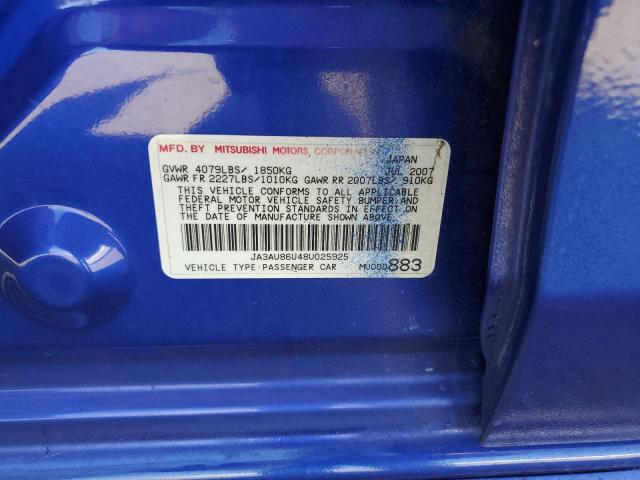 Photo 10 from auction – 2008 MITSUBISHI LANCER GTS with VIN JA3AU86U48U025925