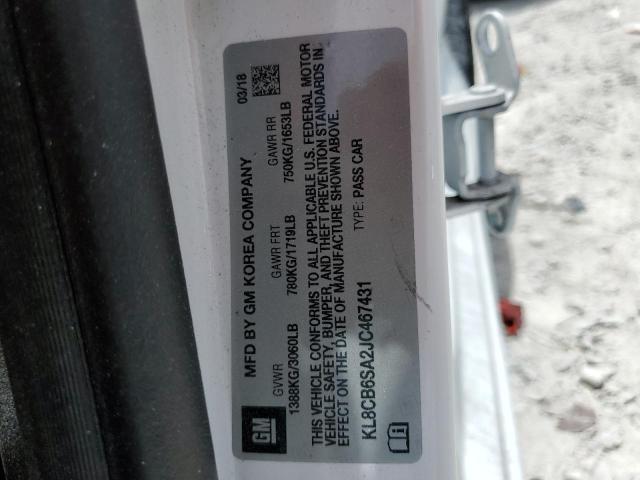 Photo 10 from auction – 2018 CHEVROLET SPARK LS with VIN KL8CB6SA2JC467431