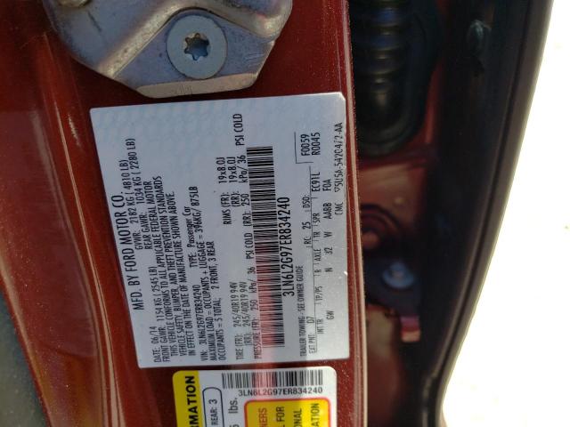 Photo 10 from auction – 2014 LINCOLN MKZ with VIN 3LN6L2G97ER834240
