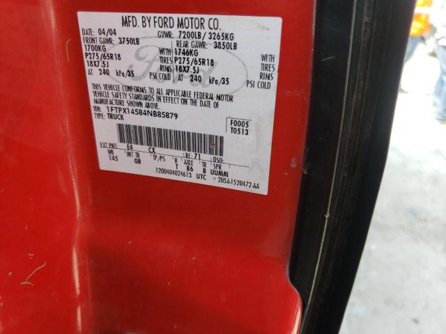 Photo 10 from auction – 2004 FORD F150 with VIN 1FTPX14584NB85879