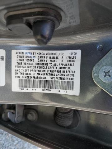 Photo 10 from auction – 2010 HONDA INSIGHT EX with VIN JHMZE2H76AS024698