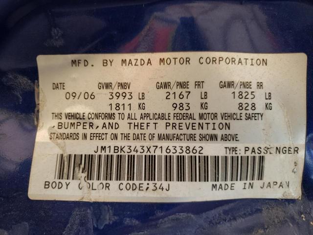 Photo 10 from auction – 2007 MAZDA 3 HATCHBAC with VIN JM1BK343X71633862