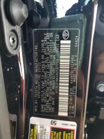 Photo 10 from auction – 2022 TOYOTA CAMRY LE with VIN 4T1C31AK4NU587759