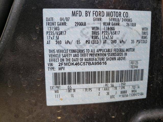 Photo 10 from auction – 2007 FORD EDGE SE with VIN 2FMDK46C57BA95616
