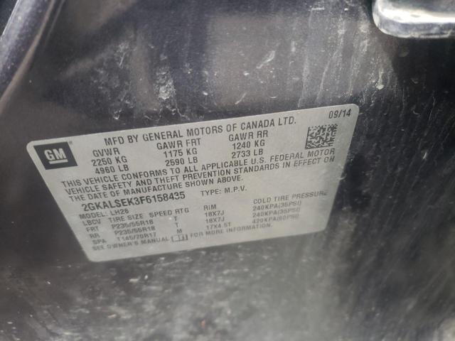 Photo 10 from auction – 2015 GMC TERRAIN SL with VIN 2GKALSEK3F6158435