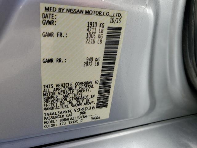 Photo 10 from auction – 2015 NISSAN ALTIMA 2.5 with VIN 1N4AL3APXFC594036