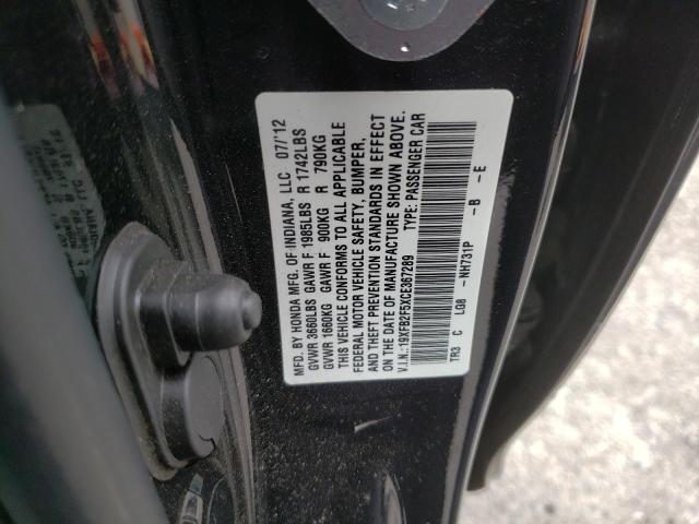 Photo 10 from auction – 2012 HONDA CIVIC LX with VIN 19XFB2F5XCE367289