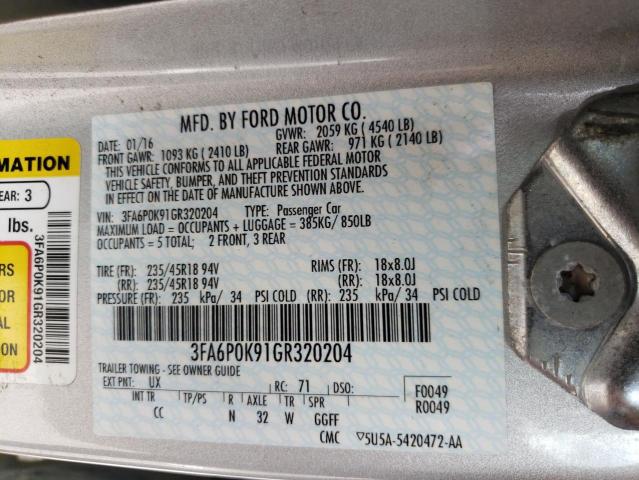 Photo 10 from auction – 2016 FORD FUSION TIT with VIN 3FA6P0K91GR320204