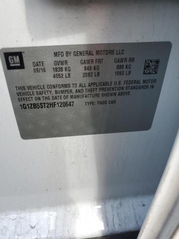 Photo 10 from auction – 2017 CHEVROLET MALIBU LS with VIN 1G1ZB5ST2HF120647