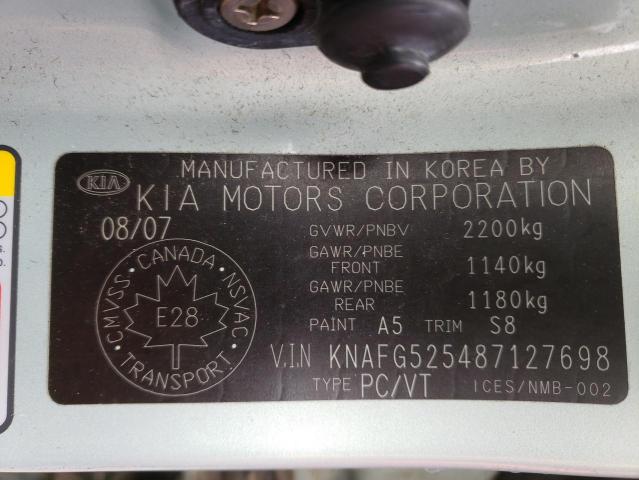 Photo 10 from auction – 2008 KIA RONDO BASE with VIN KNAFG525487127698