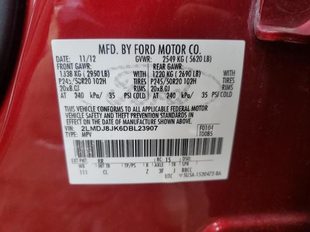 Photo 10 from auction – 2013 LINCOLN MKX with VIN 2LMDJ8JK6DBL23907