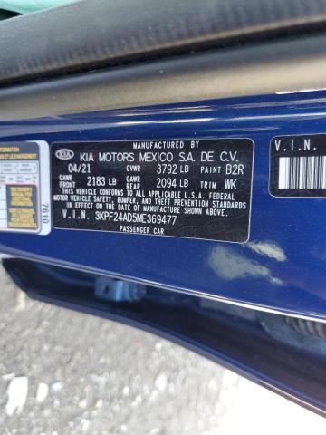 Photo 10 from auction – 2021 KIA FORTE FE with VIN 3KPF24AD5ME369477