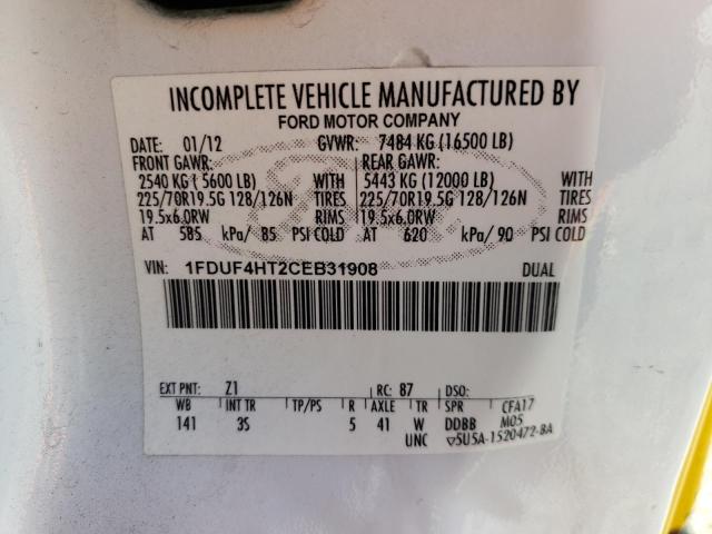 Photo 10 from auction – 2012 FORD F450 SUPER with VIN 1FDUF4HT2CEB31908