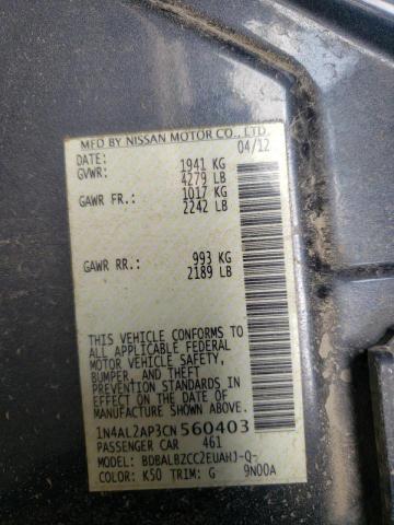 Photo 10 from auction – 2012 NISSAN ALTIMA BAS with VIN 1N4AL2AP3CN560403