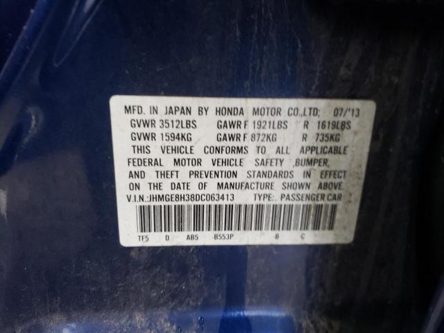 Photo 10 from auction – 2013 HONDA FIT with VIN JHMGE8H38DC063413