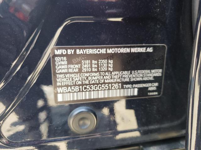 Photo 10 from auction – 2016 BMW 535 I with VIN WBA5B1C53GG551261