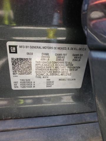 Photo 10 from auction – 2019 CHEVROLET TRAX 1LT with VIN 3GNCJLSB5KL401292
