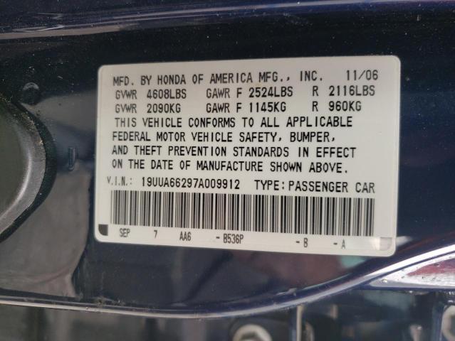 Photo 10 from auction – 2007 ACURA TL with VIN 19UUA66297A009912